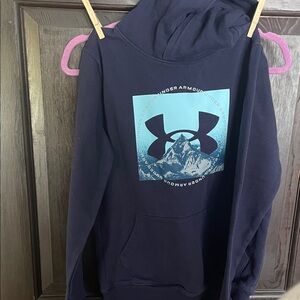 Under Armour Navy Hoodie with Light Blue Graphic